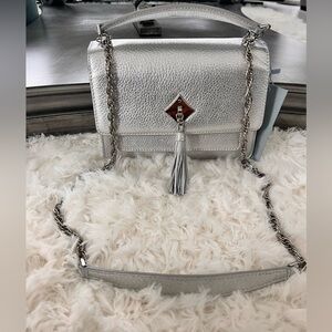 Antonio Melanie -Silver Chain Shoulder Bag with silver chain